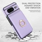 For Google Pixel 8 RFID Anti-theft Card Ring Holder Phone Case(Purple) - 2