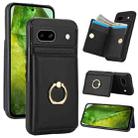 For Google Pixel 8a RFID Anti-theft Card Ring Holder Phone Case(Black) - 1