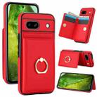 For Google Pixel 8a RFID Anti-theft Card Ring Holder Phone Case(Red) - 1