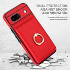 For Google Pixel 8a RFID Anti-theft Card Ring Holder Phone Case(Red) - 2