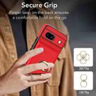For Google Pixel 8a RFID Anti-theft Card Ring Holder Phone Case(Red) - 3