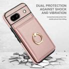 For Google Pixel 8a RFID Anti-theft Card Ring Holder Phone Case(Rose Gold) - 2