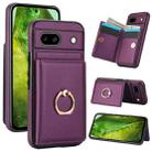For Google Pixel 8a RFID Anti-theft Card Ring Holder Phone Case(Dark Purple) - 1