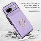 For Google Pixel 8a RFID Anti-theft Card Ring Holder Phone Case(Purple) - 2