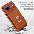 For Google Pixel 8a RFID Anti-theft Card Ring Holder Phone Case(Brown) - 2