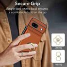 For Google Pixel 8a RFID Anti-theft Card Ring Holder Phone Case(Brown) - 3