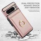 For Google Pixel 8 Pro RFID Anti-theft Card Ring Holder Phone Case(Rose Gold) - 2