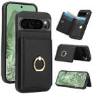 For Google Pixel 9 RFID Anti-theft Card Ring Holder Phone Case(Black) - 1