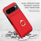 For Google Pixel 9 RFID Anti-theft Card Ring Holder Phone Case(Red) - 3