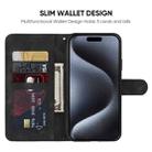 For iPhone 15 Pro Max Skin Feel Geometric Lines Leather Phone Case(Black) - 3