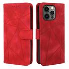 For iPhone 15 Pro Max Skin Feel Geometric Lines Leather Phone Case(Red) - 2