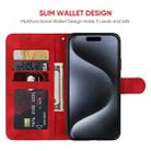 For iPhone 15 Pro Max Skin Feel Geometric Lines Leather Phone Case(Red) - 3