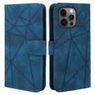 For iPhone 15 Pro Max Skin Feel Geometric Lines Leather Phone Case(Blue) - 2