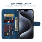 For iPhone 15 Pro Max Skin Feel Geometric Lines Leather Phone Case(Blue) - 3