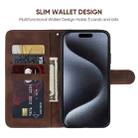 For iPhone 15 Pro Max Skin Feel Geometric Lines Leather Phone Case(Brown) - 3