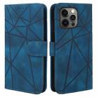 For iPhone 15 Pro Skin Feel Geometric Lines Leather Phone Case(Blue) - 2