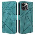 For iPhone 15 Pro Skin Feel Geometric Lines Leather Phone Case(Green) - 2