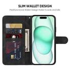 For iPhone 15 Plus Skin Feel Geometric Lines Leather Phone Case(Black) - 3