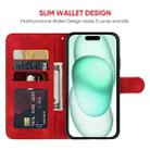 For iPhone 15 Plus Skin Feel Geometric Lines Leather Phone Case(Red) - 3