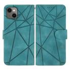 For iPhone 15 Plus Skin Feel Geometric Lines Leather Phone Case(Green) - 2