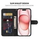 For iPhone 15 Skin Feel Geometric Lines Leather Phone Case(Black) - 3
