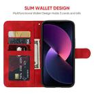 For iPhone 14 Plus Skin Feel Geometric Lines Leather Phone Case(Red) - 3