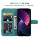 For iPhone 14 Plus Skin Feel Geometric Lines Leather Phone Case(Green) - 3