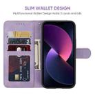 For iPhone 14 Plus Skin Feel Geometric Lines Leather Phone Case(Purple) - 3