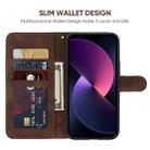 For iPhone 14 Plus Skin Feel Geometric Lines Leather Phone Case(Brown) - 3