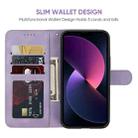 For iPhone 14 Skin Feel Geometric Lines Leather Phone Case(Purple) - 3