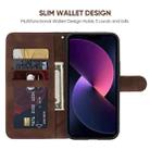For iPhone 14 Skin Feel Geometric Lines Leather Phone Case(Brown) - 3
