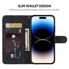 For iPhone 14 Pro Skin Feel Geometric Lines Leather Phone Case(Black) - 3