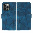 For iPhone 14 Pro Skin Feel Geometric Lines Leather Phone Case(Blue) - 2