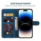 For iPhone 14 Pro Skin Feel Geometric Lines Leather Phone Case(Blue) - 3