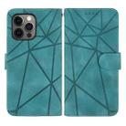 For iPhone 14 Pro Skin Feel Geometric Lines Leather Phone Case(Green) - 2