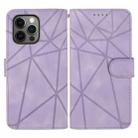 For iPhone 14 Pro Skin Feel Geometric Lines Leather Phone Case(Purple) - 2