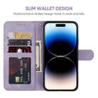 For iPhone 14 Pro Skin Feel Geometric Lines Leather Phone Case(Purple) - 3