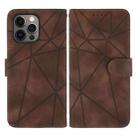 For iPhone 14 Pro Skin Feel Geometric Lines Leather Phone Case(Brown) - 2