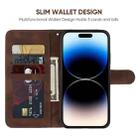 For iPhone 14 Pro Skin Feel Geometric Lines Leather Phone Case(Brown) - 3