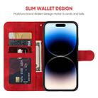 For iPhone 14 Pro Max Skin Feel Geometric Lines Leather Phone Case(Red) - 3