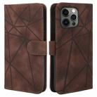 For iPhone 14 Pro Max Skin Feel Geometric Lines Leather Phone Case(Brown) - 2