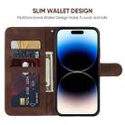 For iPhone 14 Pro Max Skin Feel Geometric Lines Leather Phone Case(Brown) - 3