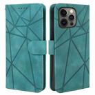 For iPhone 13 Pro Max Skin Feel Geometric Lines Leather Phone Case(Green) - 2