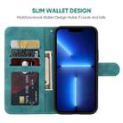 For iPhone 13 Pro Max Skin Feel Geometric Lines Leather Phone Case(Green) - 3