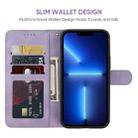 For iPhone 13 Pro Max Skin Feel Geometric Lines Leather Phone Case(Purple) - 3