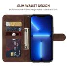 For iPhone 13 Pro Max Skin Feel Geometric Lines Leather Phone Case(Brown) - 3