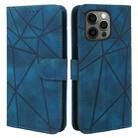 For iPhone 13 Pro Skin Feel Geometric Lines Leather Phone Case(Blue) - 2