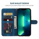 For iPhone 13 Pro Skin Feel Geometric Lines Leather Phone Case(Blue) - 3