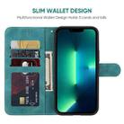 For iPhone 13 Pro Skin Feel Geometric Lines Leather Phone Case(Green) - 3