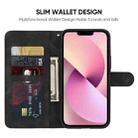 For iPhone 13 Skin Feel Geometric Lines Leather Phone Case(Black) - 3